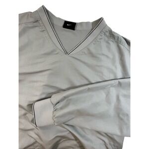 Nike Golf Men's L Pullover Windbreaker Light Gray Athletic V-neck Sporty Outdoor
